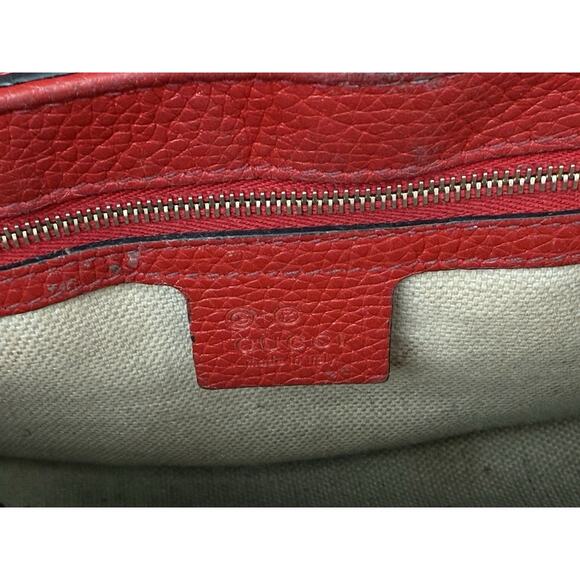 Gucci Soho Red Leather Medium Crossbody Bag with Chain Strap - Picture 16 of 16